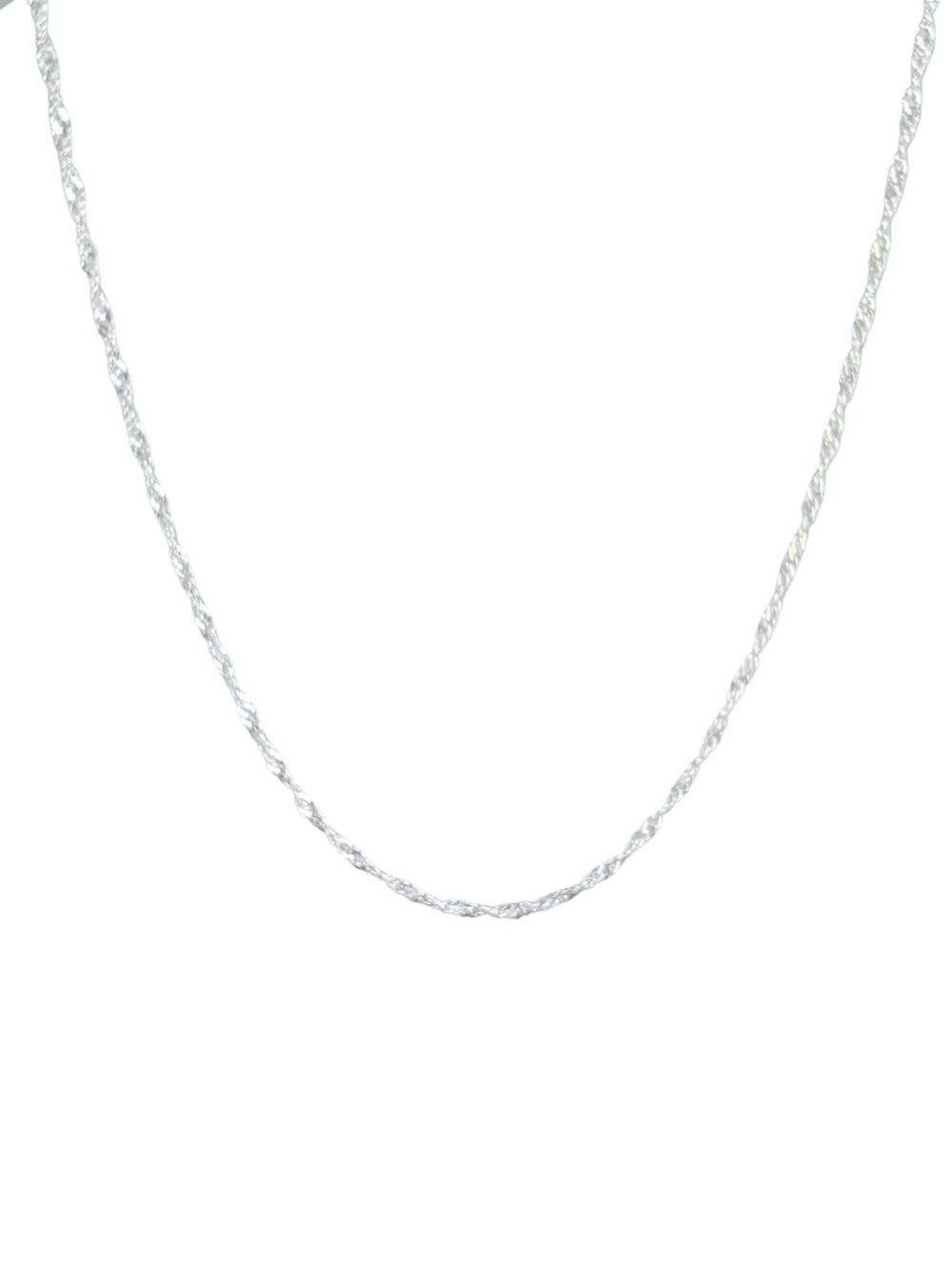 SILVER TONE Delicate Twisted Rope Necklace